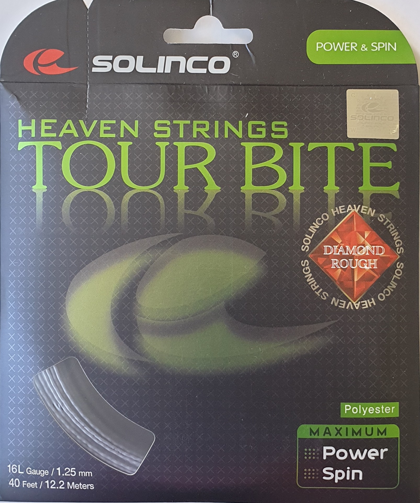Solinco Tour Bite Diamond Rough – Set Cordage Tennis 12 M 1,25 Mm – Co-Poly Texturé Spin & Contrôle