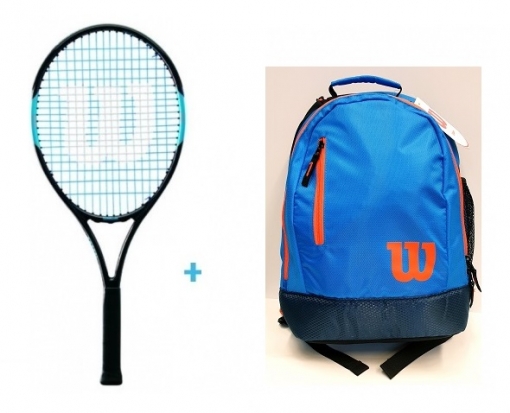Kinder Tennisschläger Wilson Ultra Team 25 2019 + WIlson Youth Backpack blau-orange Kinder Tennisschläger Wilson Ultra Team 25 2019 + WIlson Youth Backpack blau-orange