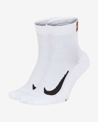 Tennissocken Nike Multiplier Max Ankle Tennis Socks  CU1309-100 weiss