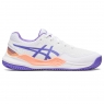 Kinder Tennisschuhe Asics Gel Resolution 9 GS Clay 1044A068-101 weiss-violet