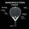Padelschläger Skull Padel V2020 White black