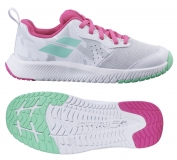 Kinder Tennisschuhe Babolat PULSION ALL COURT Junior pink-weiß