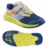 Kinder Tennisschuhe Babolat PULSION ALL COURT KID blau-gelb