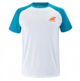 Kinder Tennis T-Shirt Babolat Play Crew Neck Tee 3BTB011-1048 blau-weiss