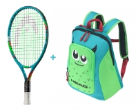 Kinder Tennisschläger Novak 19 2022 + Kids Backpack grün