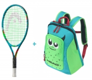 Kinder Tennisschläger Head Novak 23 2022 + Kids Backpack grün