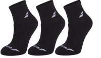 Tennis Socken Babolat QUARTER 3 Pairs Pack Socks 5UA1401-2000 schwarz