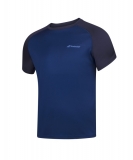 Kinder Tennis T-Shirt Babolat Play Crew Neck Tee 3BP1011-4000 dunkel blau