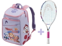 Kinder Tennisschläger HeadPaw 21 weiss + Kids Backpack Paw