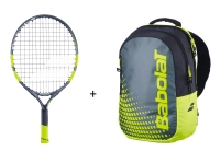 Kinder Tennisschläger Babolat - Carlitos 19 + Backpack Kids gelb