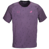 Herren T-Shirt Babolat Crew Neck Tee Replica J. Lebron 6MZ26012-4155 black plum